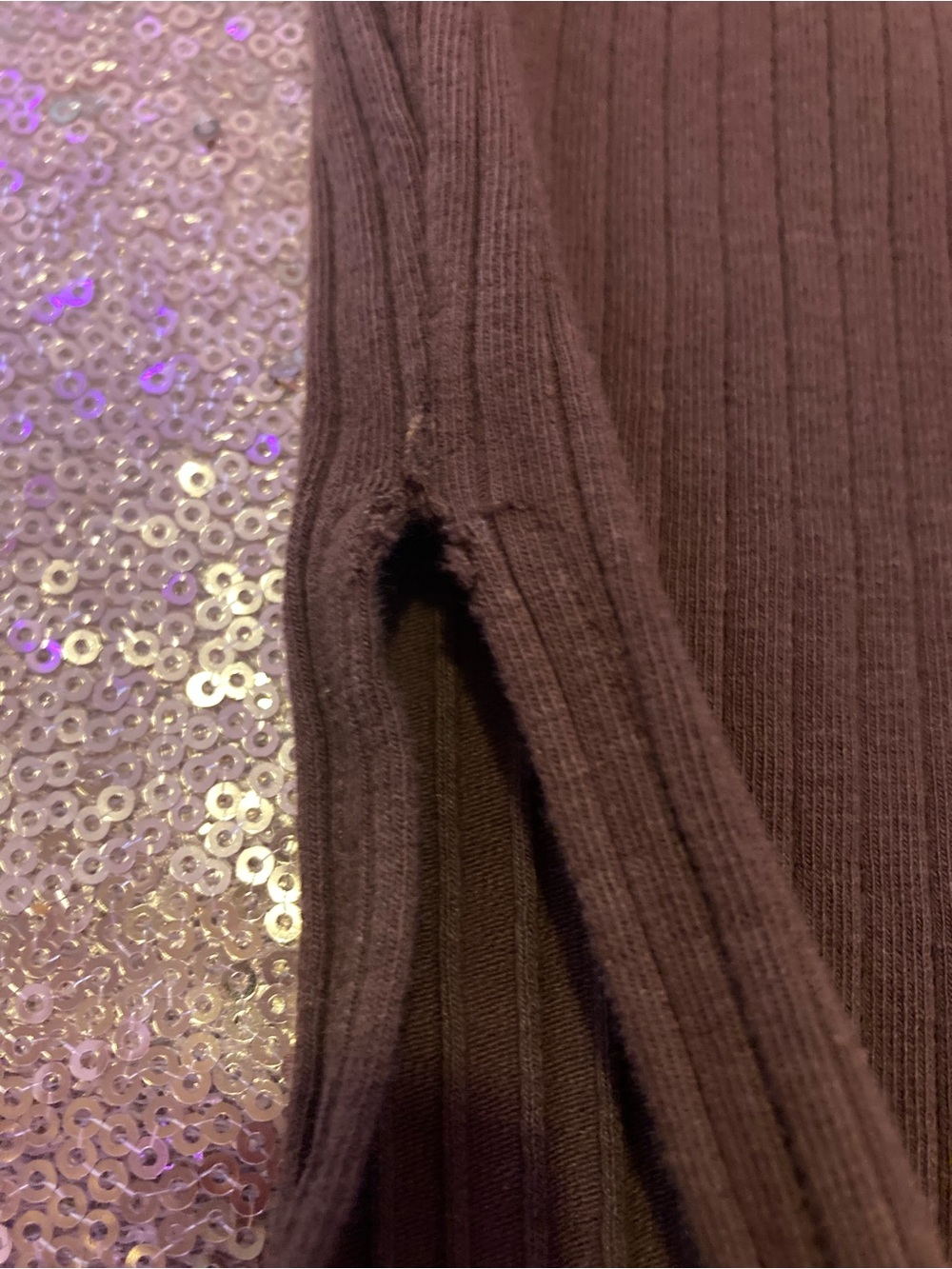 Zara Ribbed Midi Skirt in Dark Brown - Picture 3 of 4